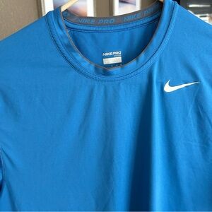 Nike Pro Men's Short Sleeve Tee in Bright Blue
